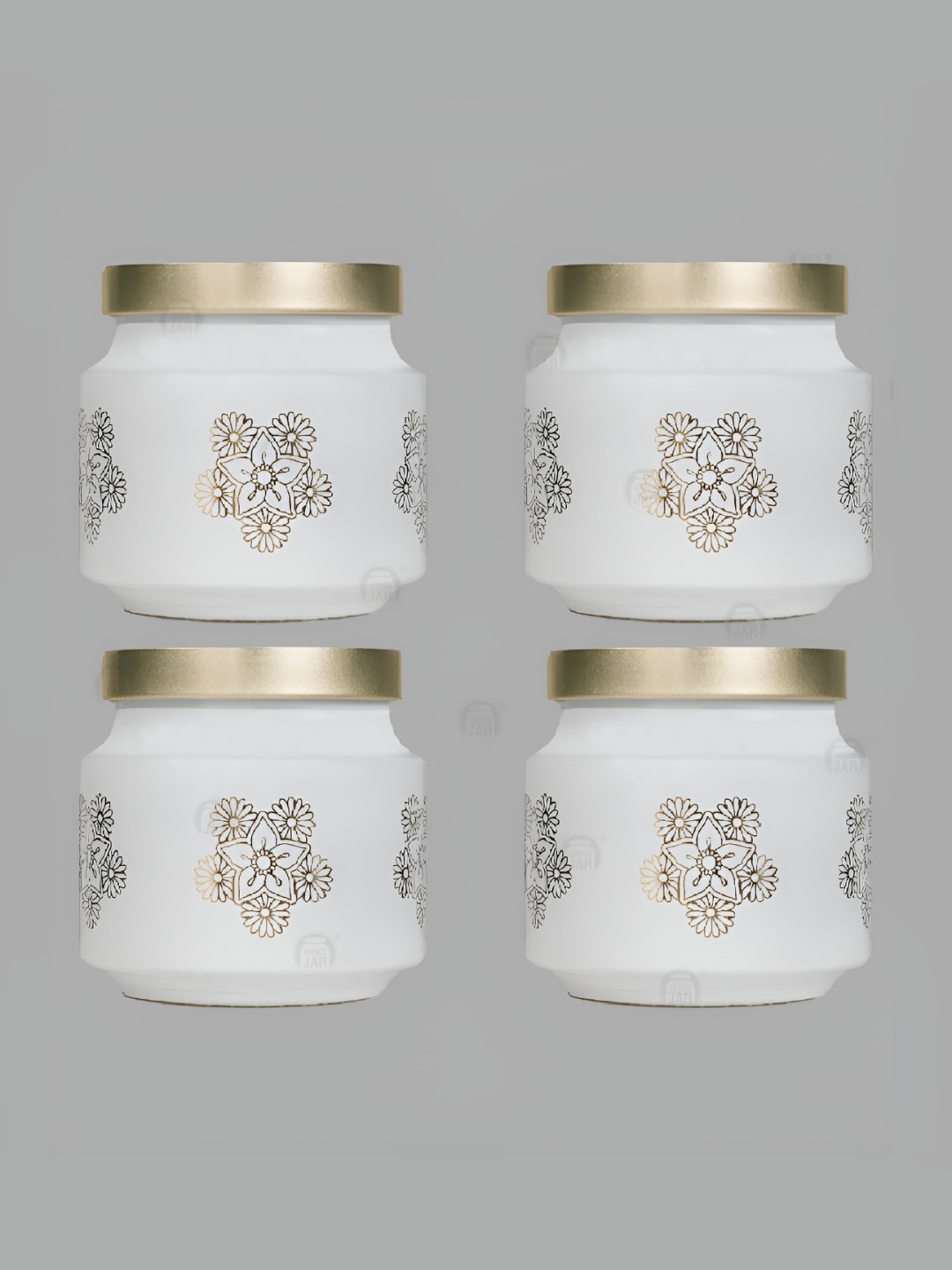 

CROCO JAR White 4 Pieces Glass Dishwasher Safe Container 600 ml