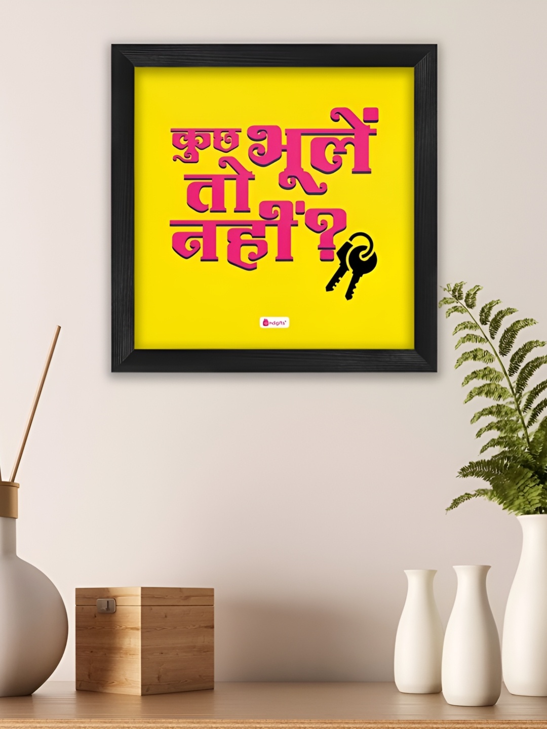 

Indigifts Yellow & Pink Kuch Bhule Toh Nhi Printed Wall Art