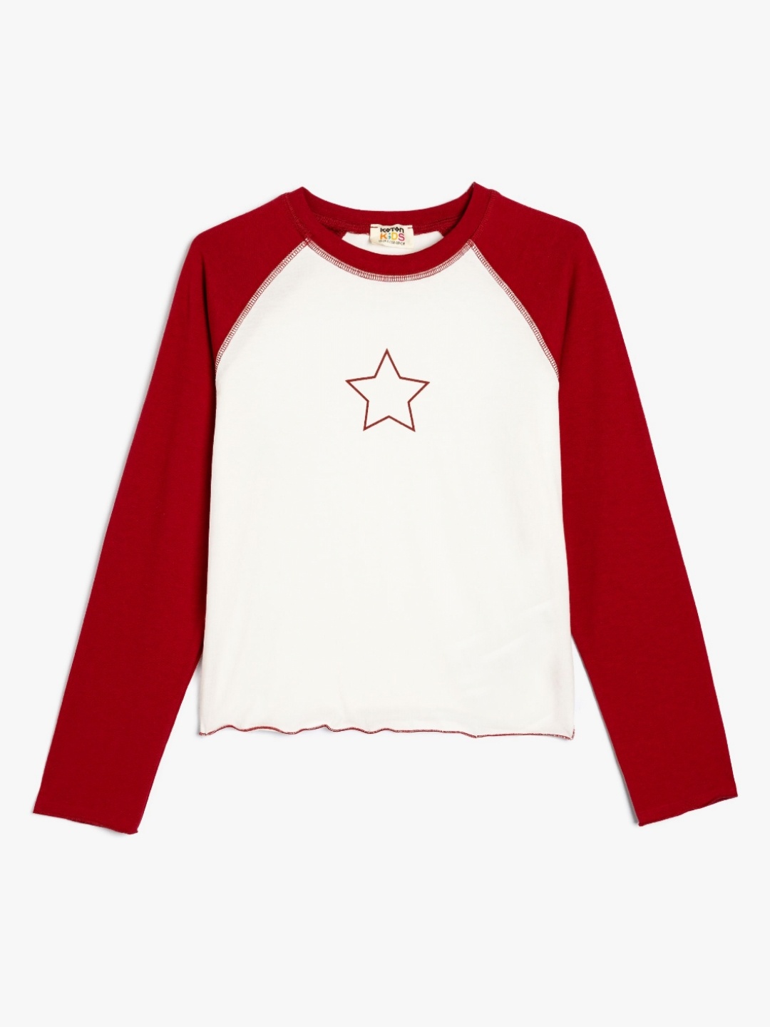 

Koton Girls Colourblocked Round Neck Cotton T-shirt, White