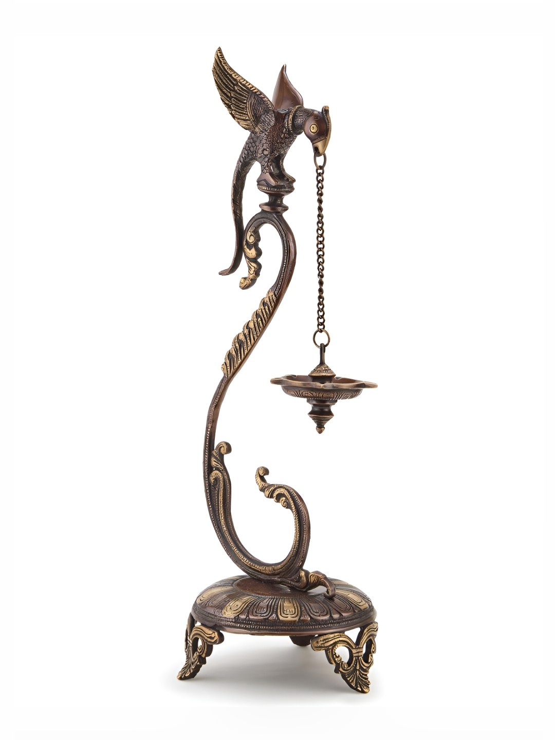 

Fabindia Mehnoor Brown & Gold-Toned Textured Antiqued Brass Oil Lamp Diyas