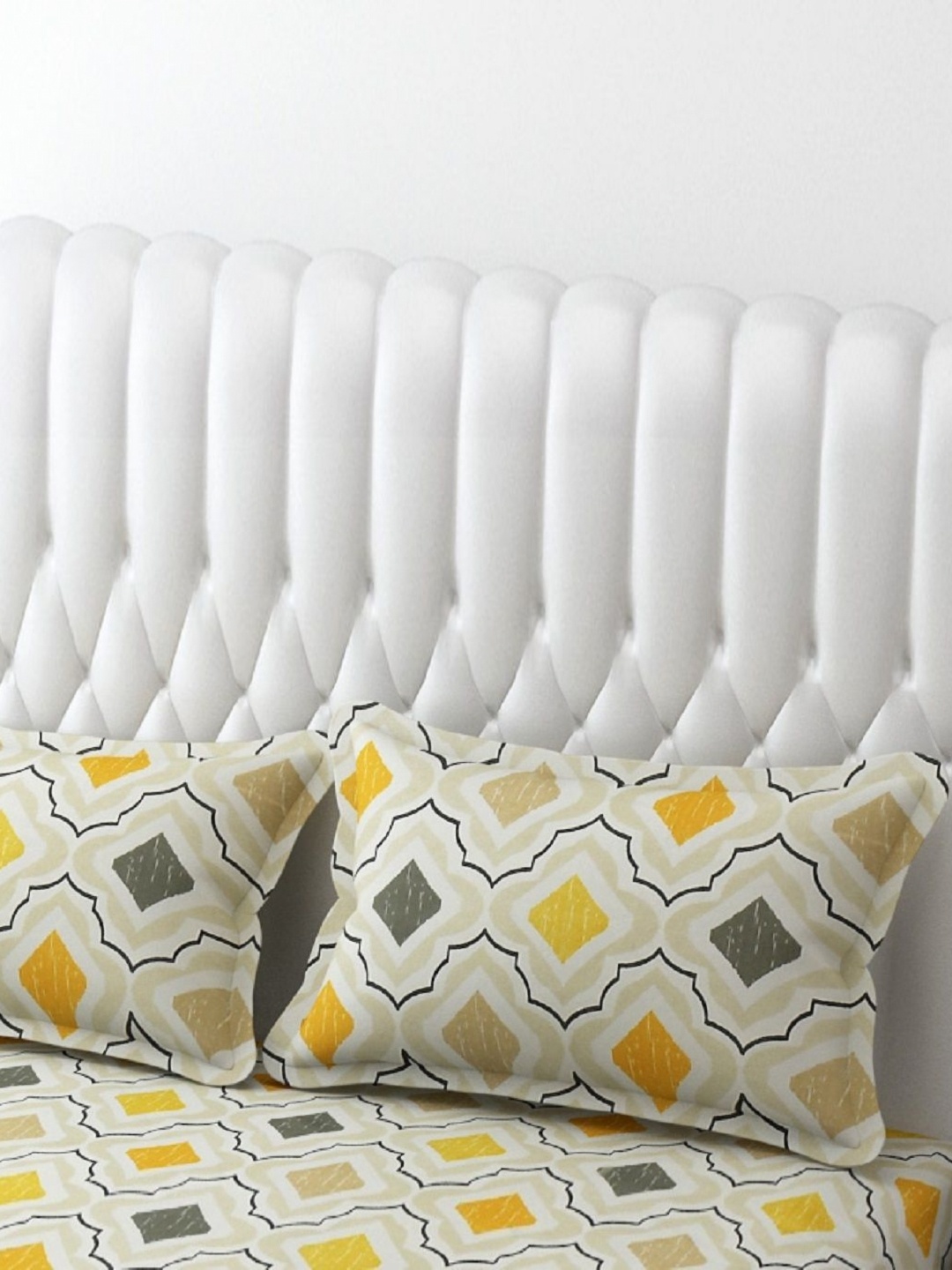 

AaHo Decor Cream Colored 2 Pieces Geometric Printed Rectangle Pillow Covers