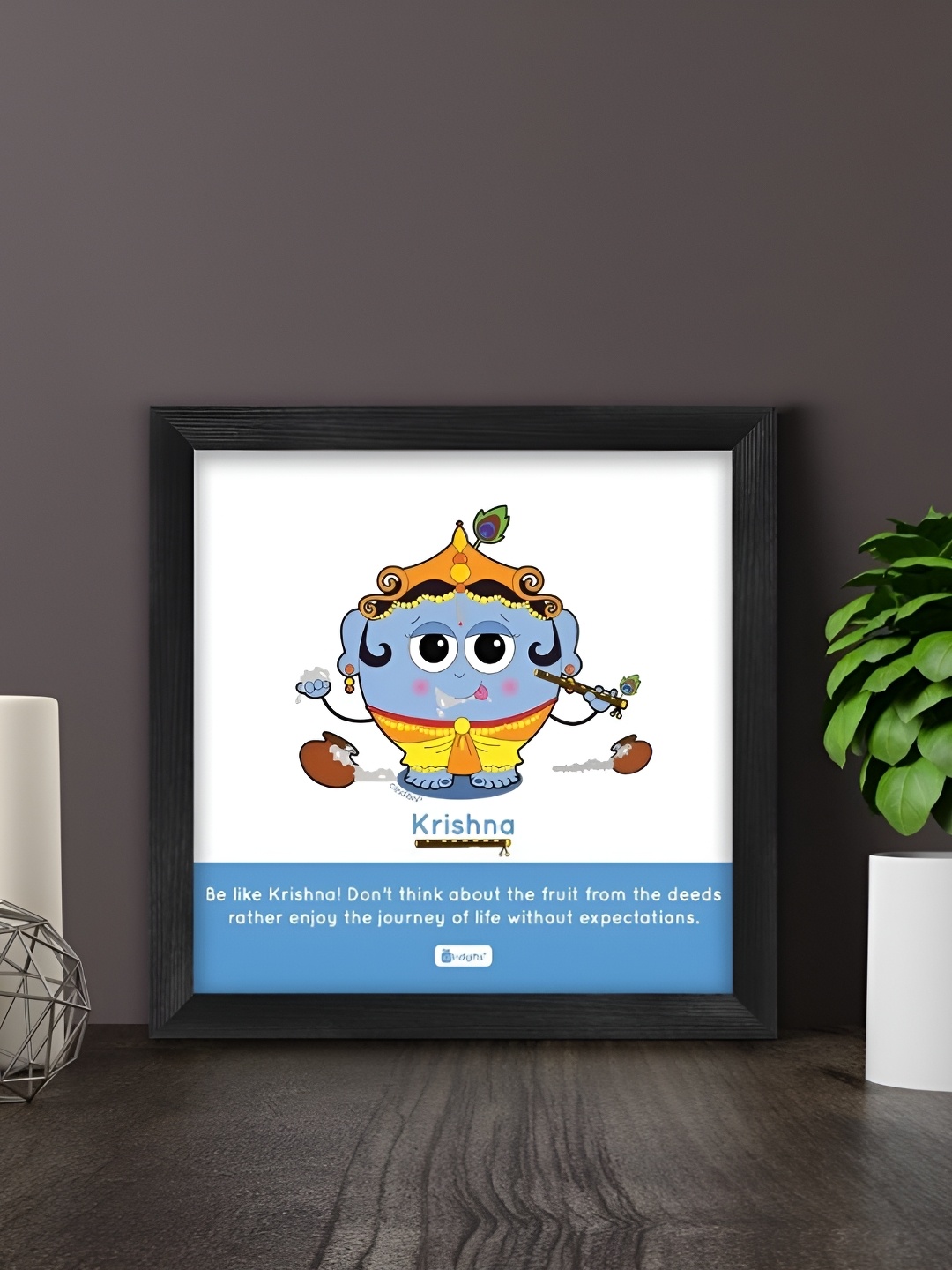 

Indigifts Blue & White Be Like Krishna Printed Wall Art