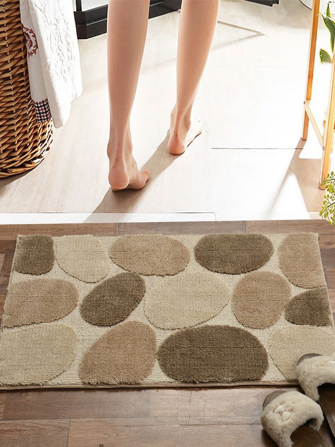 

Pano Brown Color-Block 2000 GSM Microfiber Tufted Bath Rugs