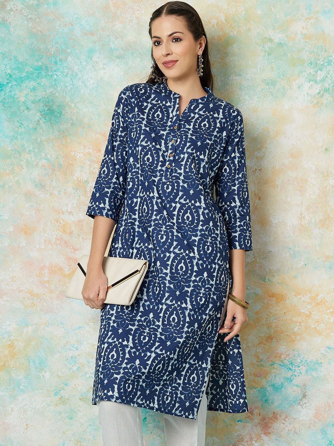 

Melange by Lifestyle Women Ethnic Motifs Printed Kurta, Violet