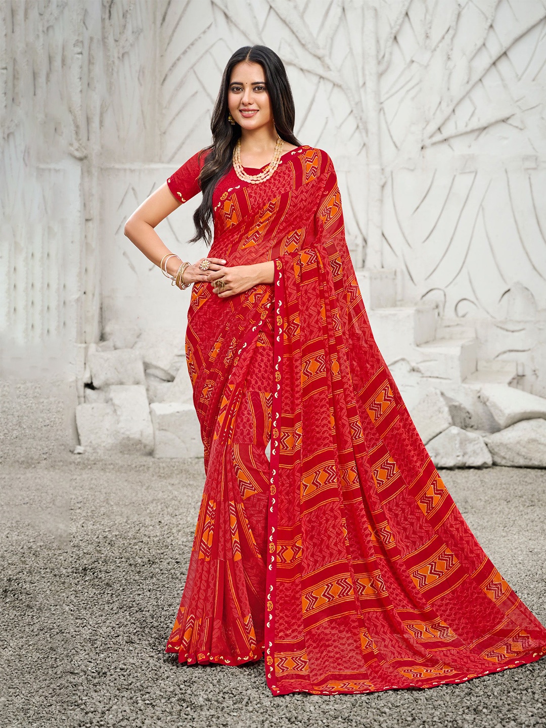 

Laxmipati Designer Saree, Red