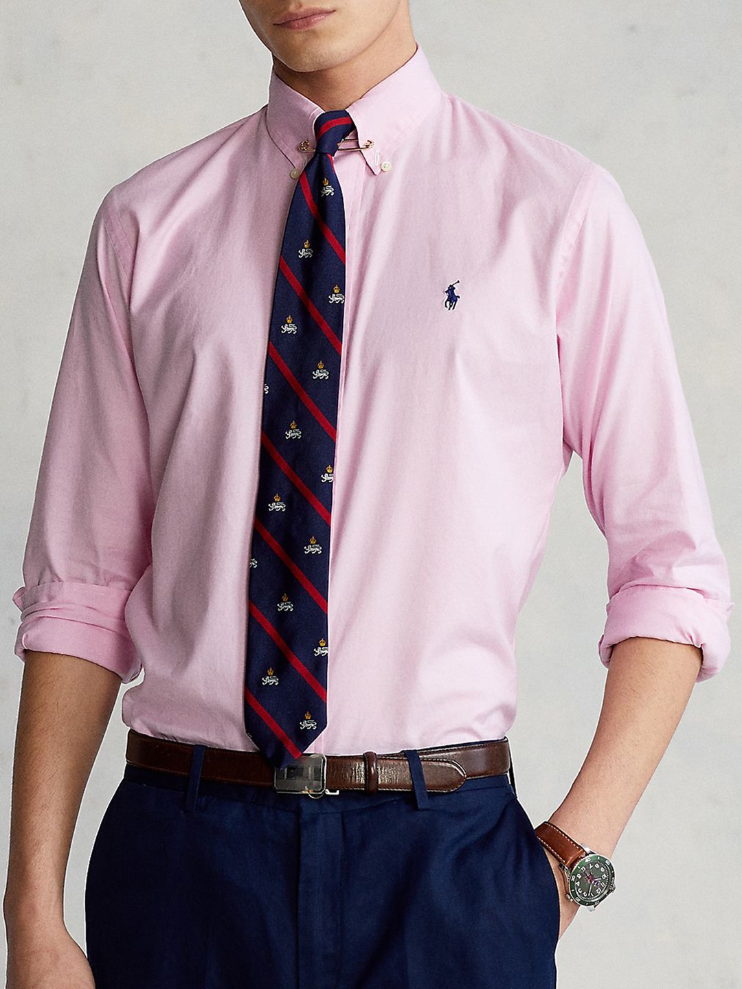 

Polo Ralph Lauren Men Custom Fit Solid Casual Shirt, Pink