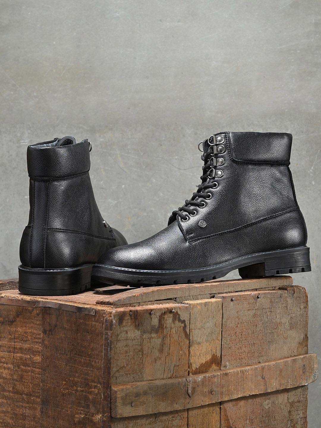 

El Paso Men Block-Heeled Regular Boots, Black
