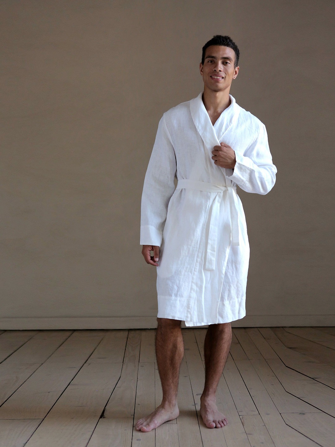 

Bella Babe by SK Knee Length Men Robe, White