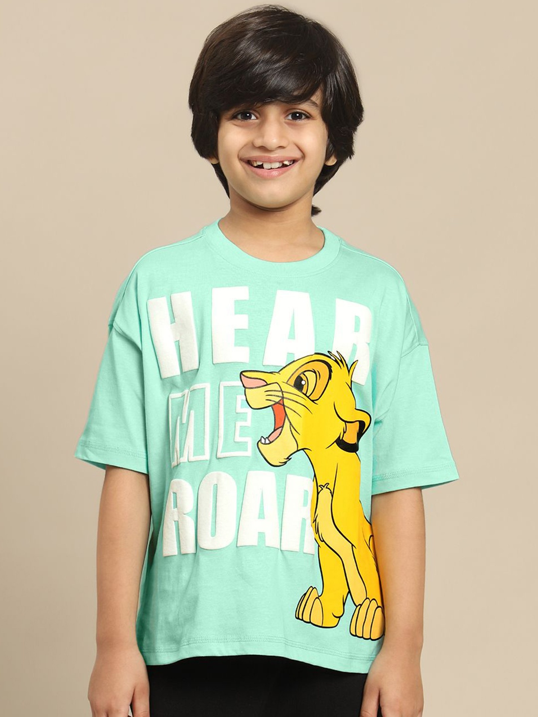 

Kids Ville Boys Lion King Graphic Printed Round Neck Pure Cotton T-Shirt, Blue