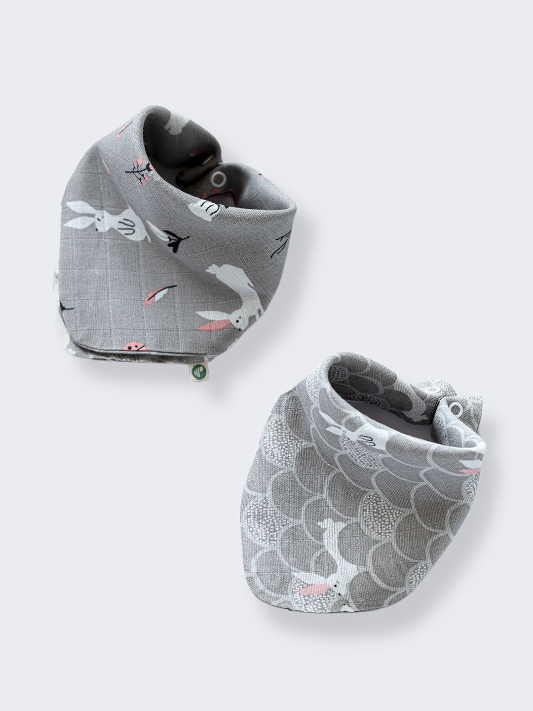 

cocoon care Kids Pack Of 2 Printed Bibs, Grey
