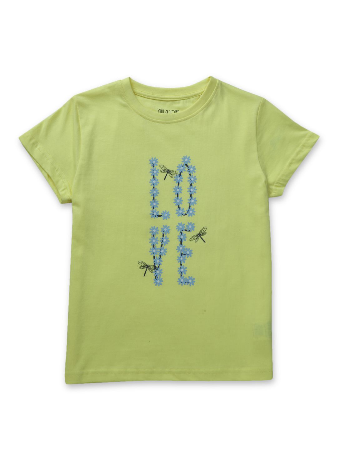 

Gini and Jony Girls Typography Printed Round Neck Cotton T-shirt, Green