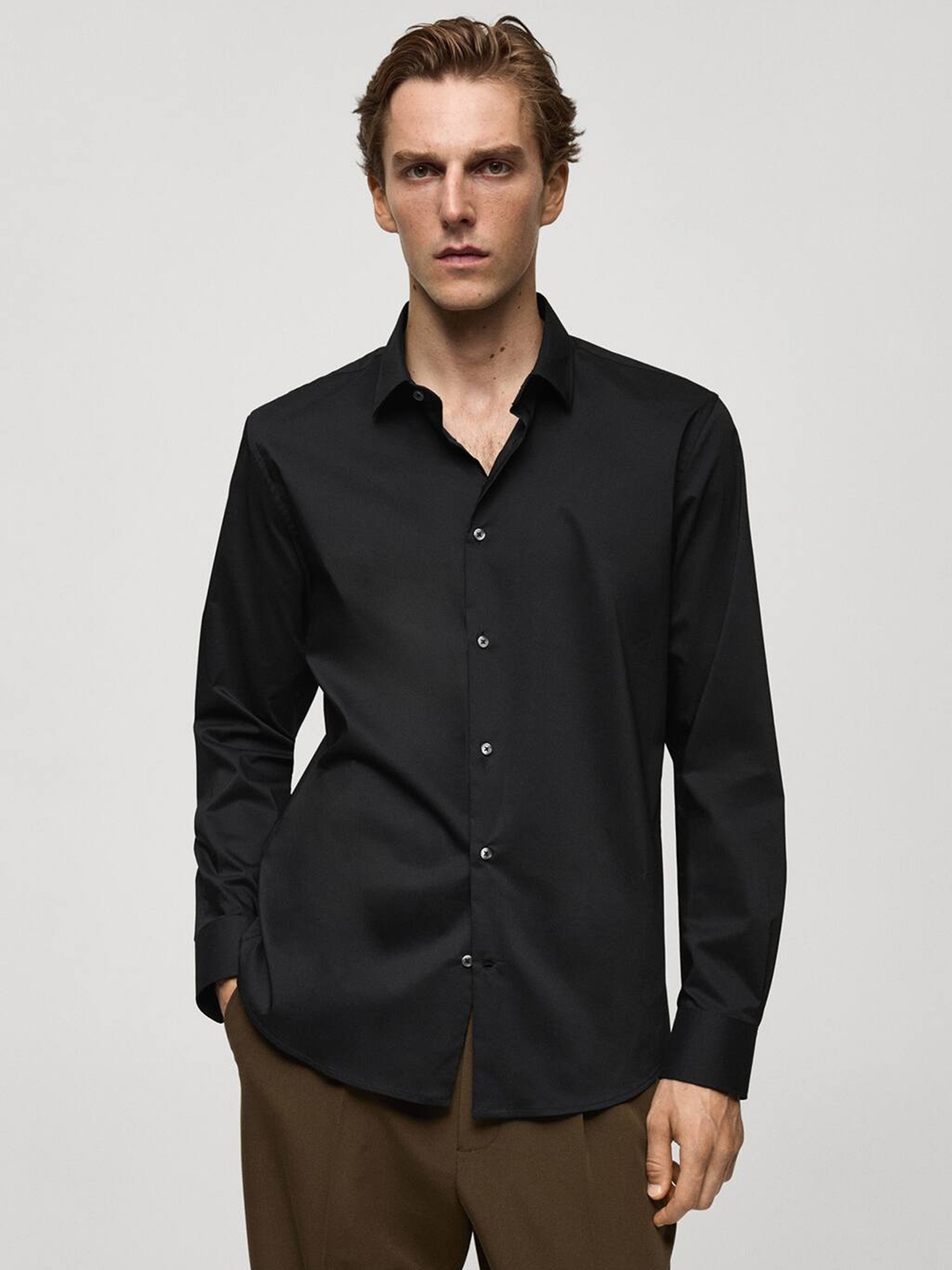

MANGO MAN Smart Casual Regular Fit Shirt, Black