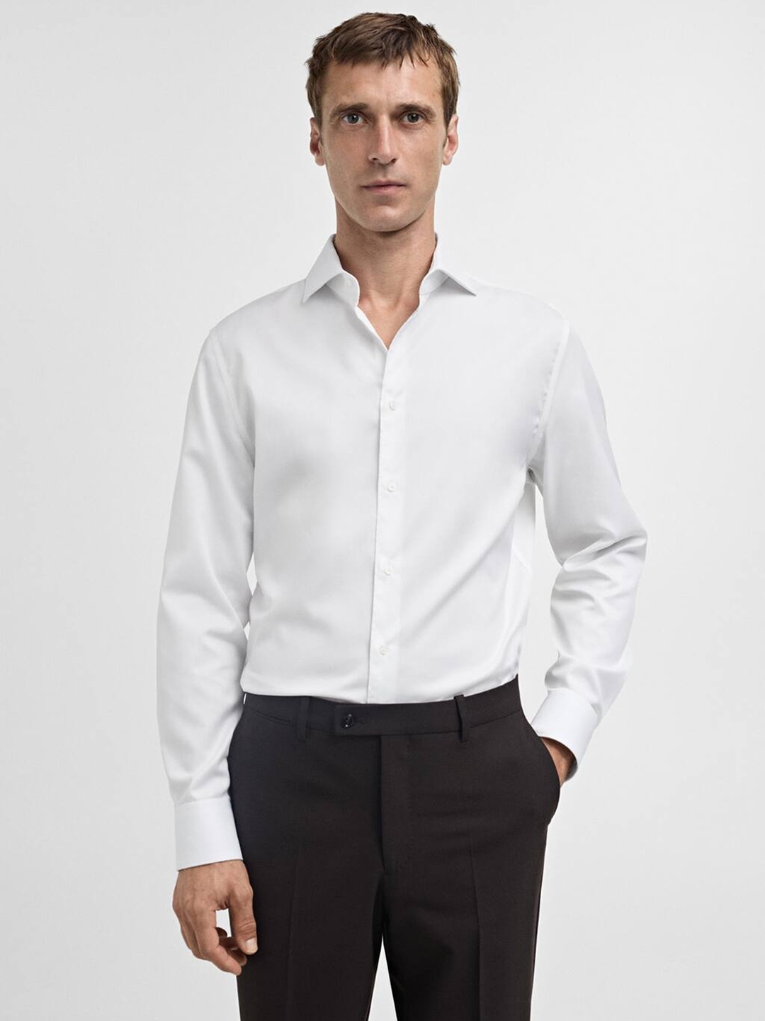 

MANGO MAN Pure Cotton Smart Casual Shirt, White