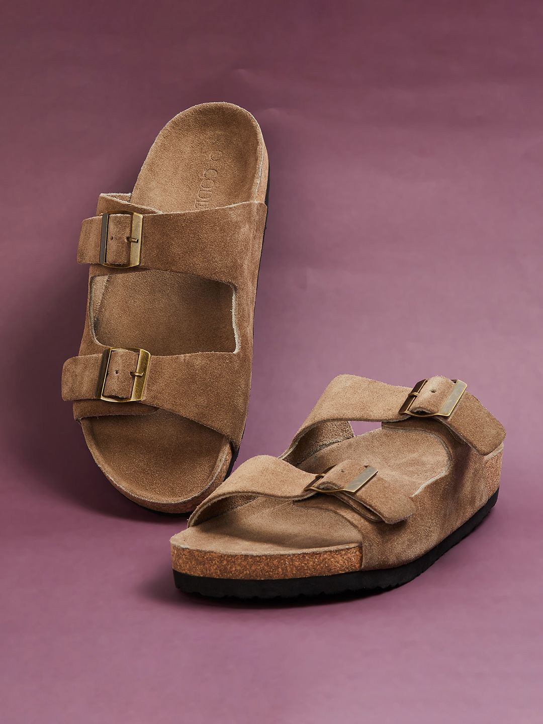 

CODE by Lifestyle Men Leather Sandals, Beige
