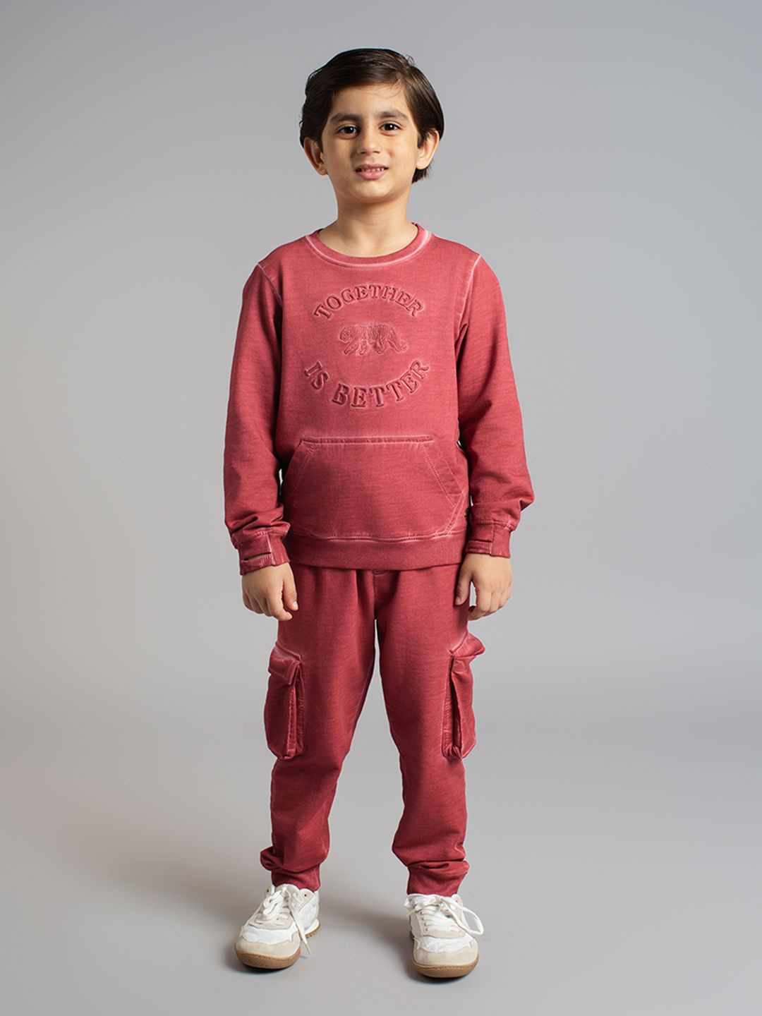 

Ed-a-Mamma Boys Round Neck Sweatshirt & Jogger Co-Ord Set, Red