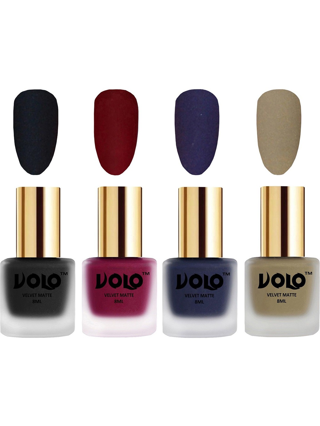 

VOLO Set Of 4 Velvet Matte Nail Polish - 8 ml Each - 5 - 25 - 31 - 37, Multi