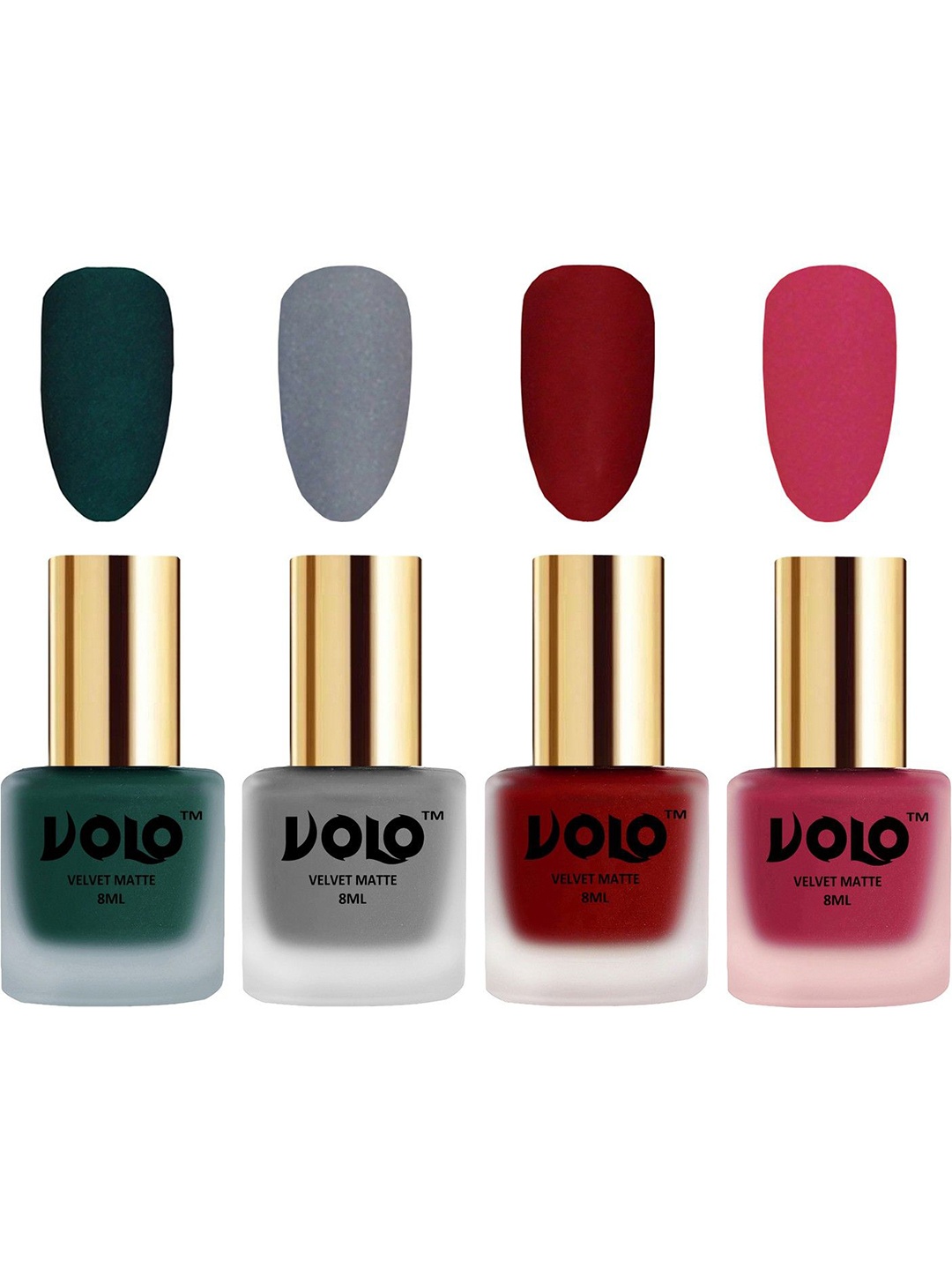 

VOLO Set Of 4 Velvet Matte Nail Polish - 8 ml Each - 12 - 20 - 22 - 43, Multi