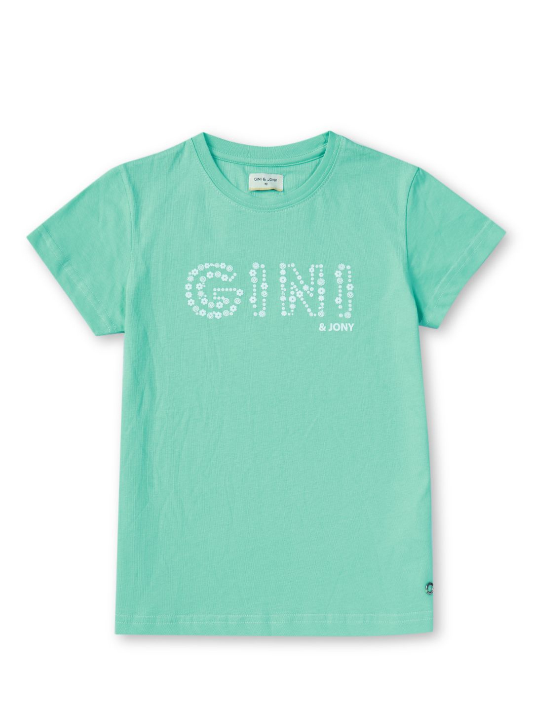 

Gini and Jony Girls Typography Printed Round Neck Cotton T-Shirt, Green