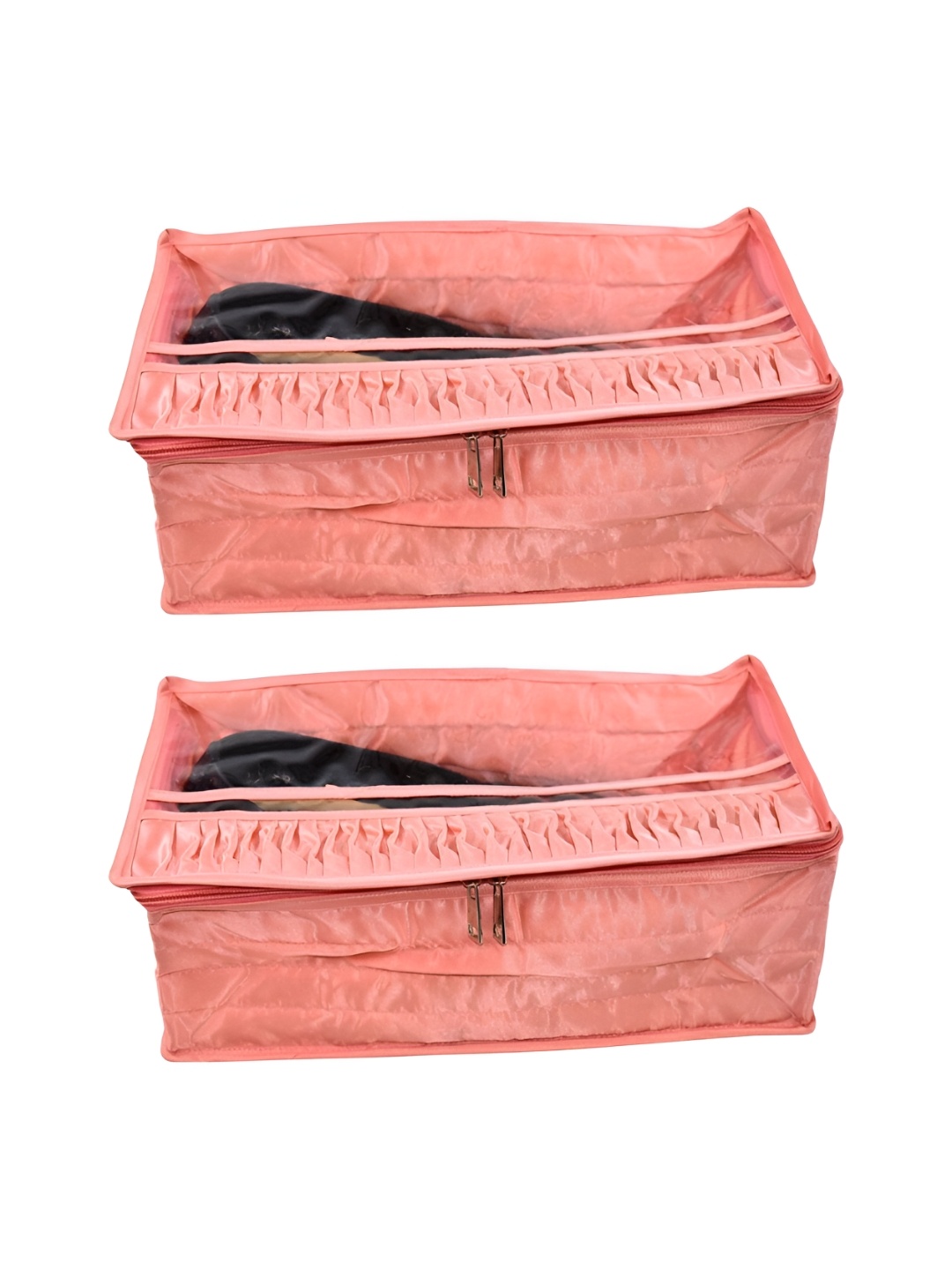 

Ajabh Peach-Coloured 2 Pieces Water Resistant Satin Shoe Cover Bag Organisers