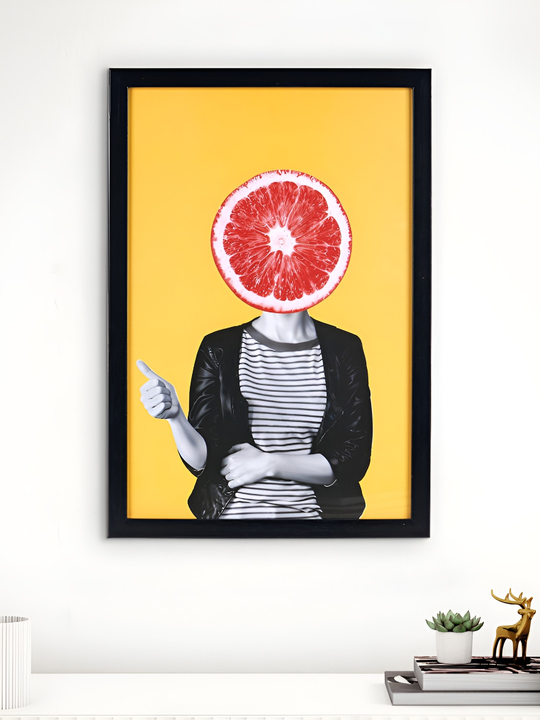 

Home Centre Spectrum Buzz Yellow & Red Fruit Face Printed Wall Photo Frame