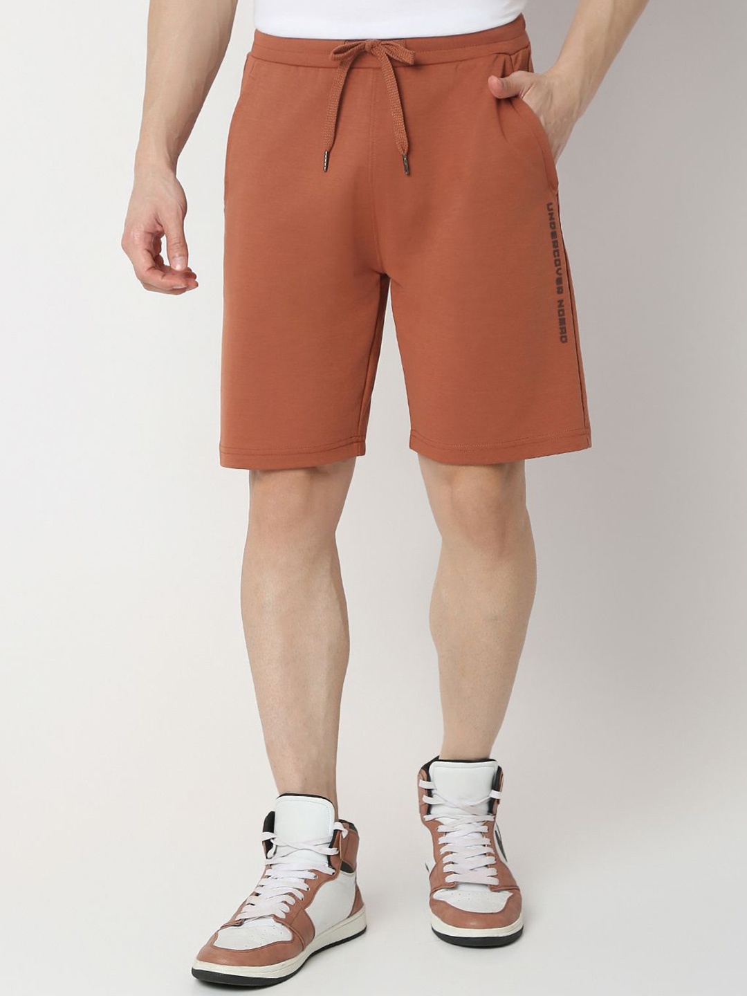 

UnderJeans by Spykar Men Knee-Length Shorts, Rust
