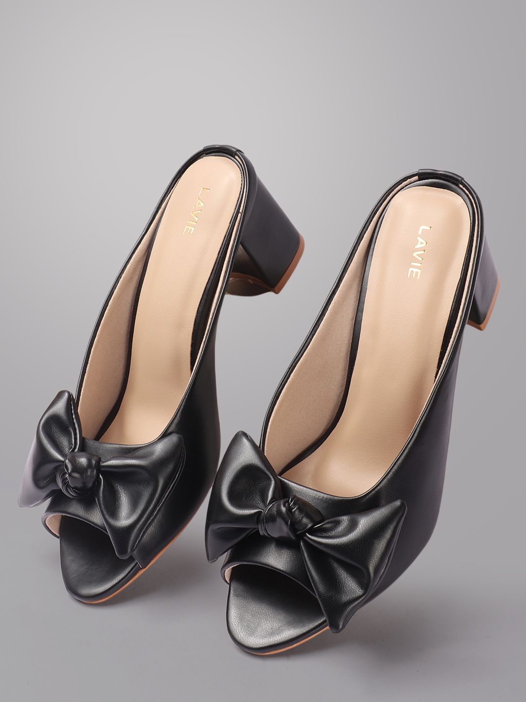 

Lavie Block Peep Toes with Bows, Black