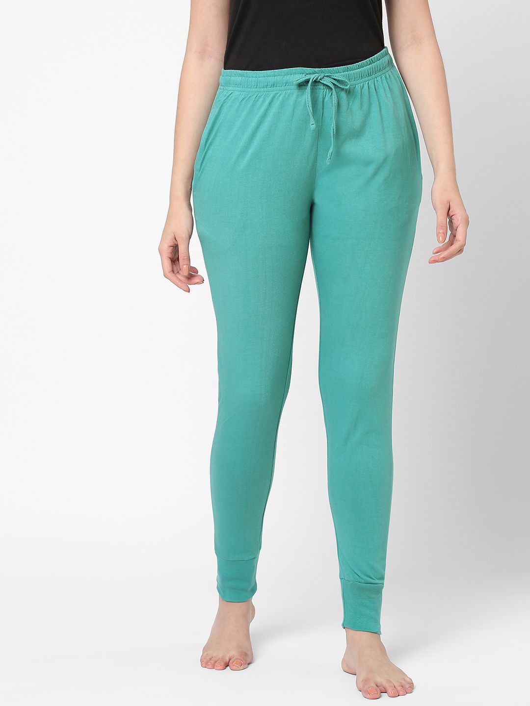 

Inner Sense Women Mid-Rise Lounge Joggers, Green