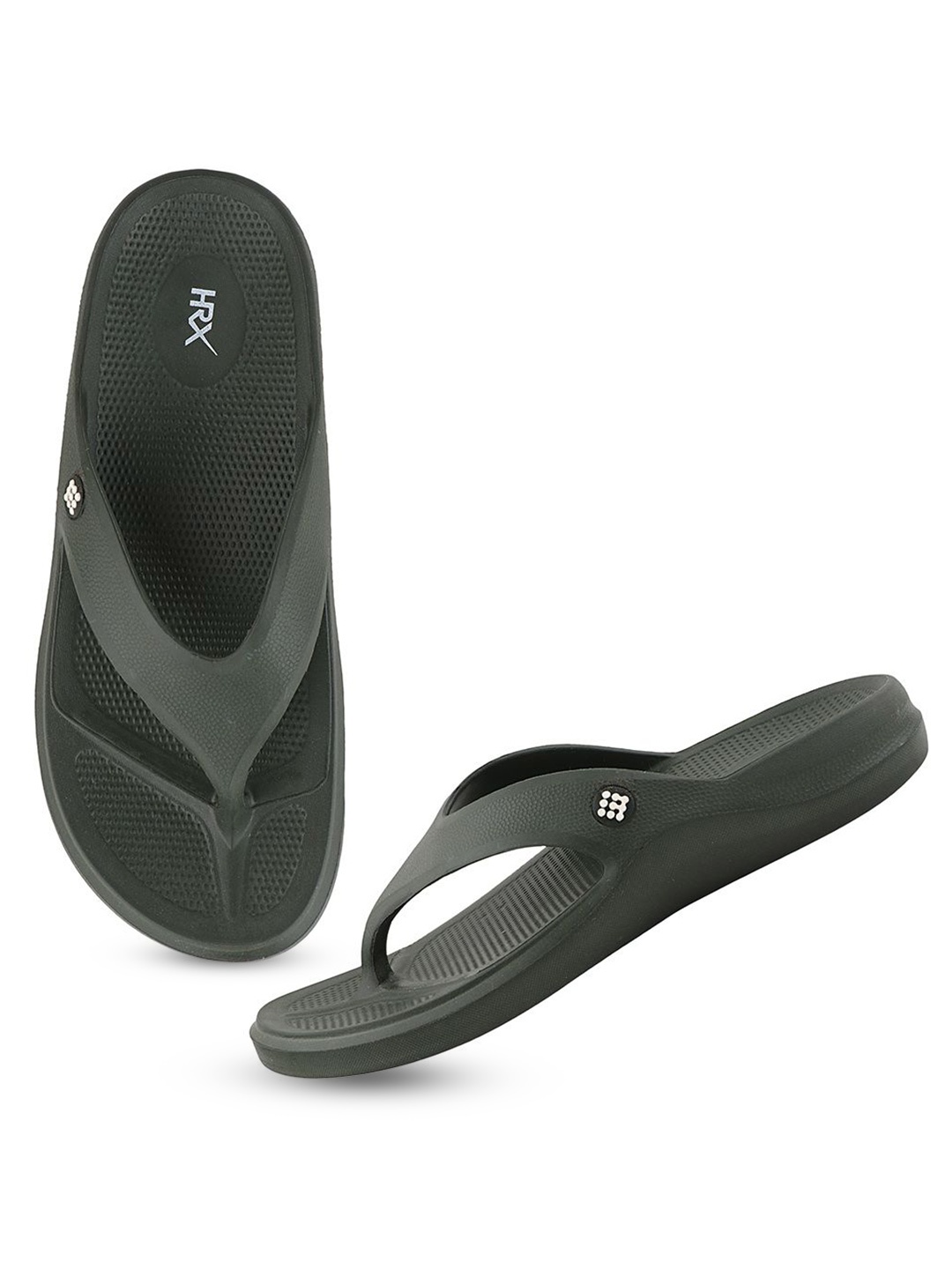 

HRX by Hrithik Roshan Men Rubber Thong Flip-Flops, Olive