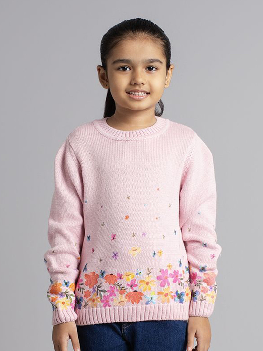 

Ed-a-Mamma Girls Cotton Floral Printed Pullover, Pink