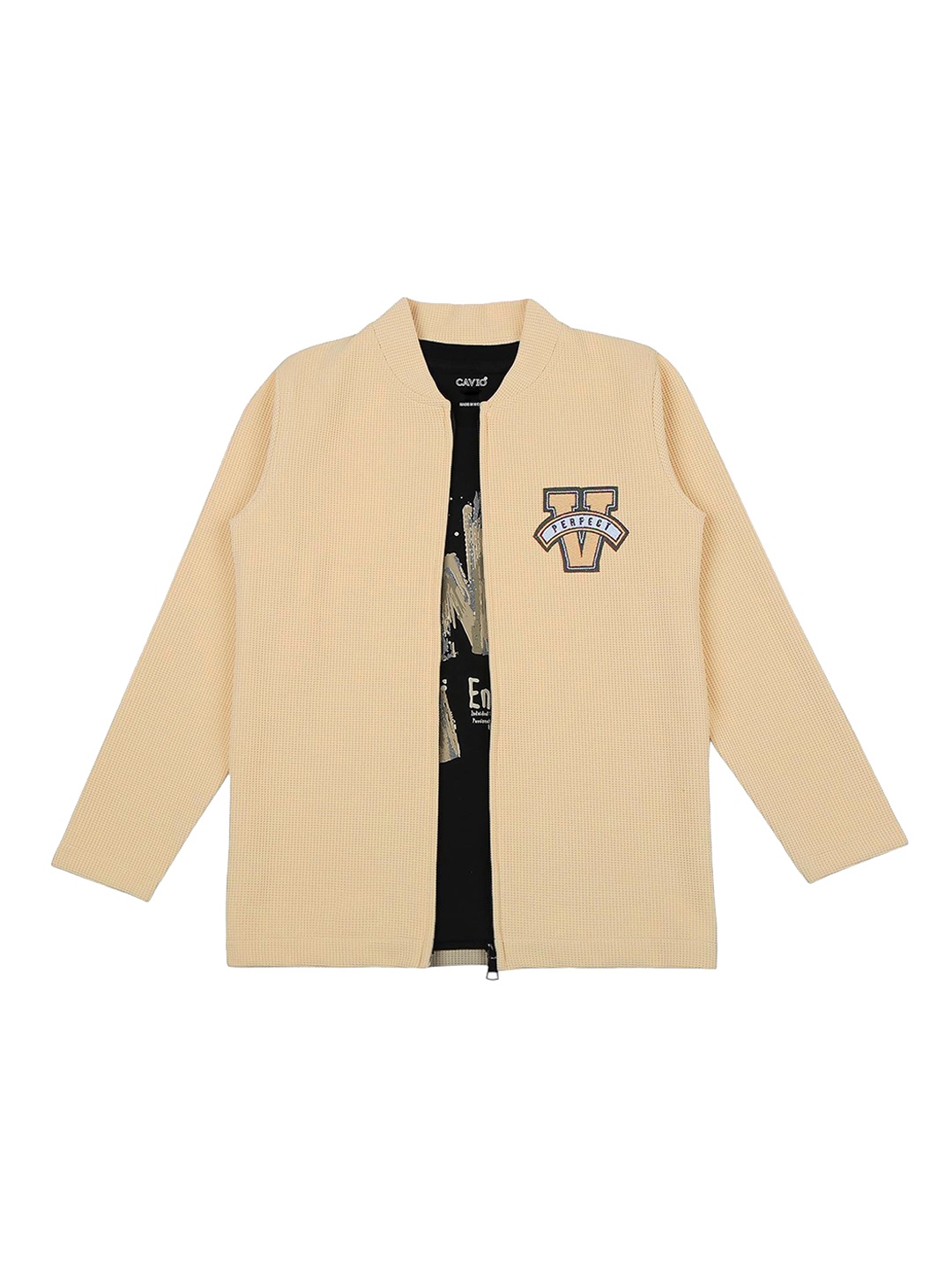 

CAVIO Boys Lightweight Jacket & T-Shirt, Cream