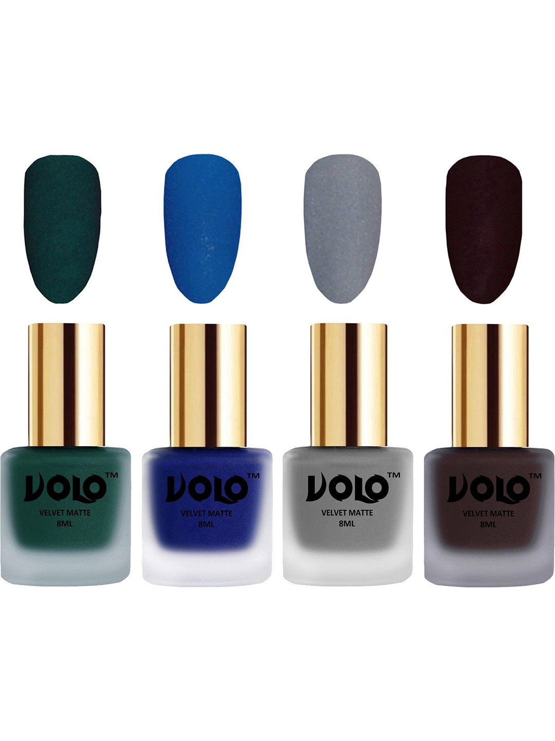 

VOLO Set Of 4 Velvet Matte Nail Polish- 8 ml Each- Shade- 12-19-20-45, Multi