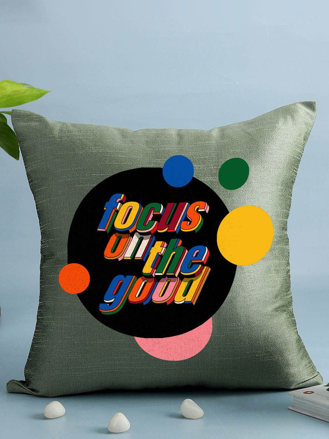 

IGP Green and Black Quirky Printed Cushion Cover