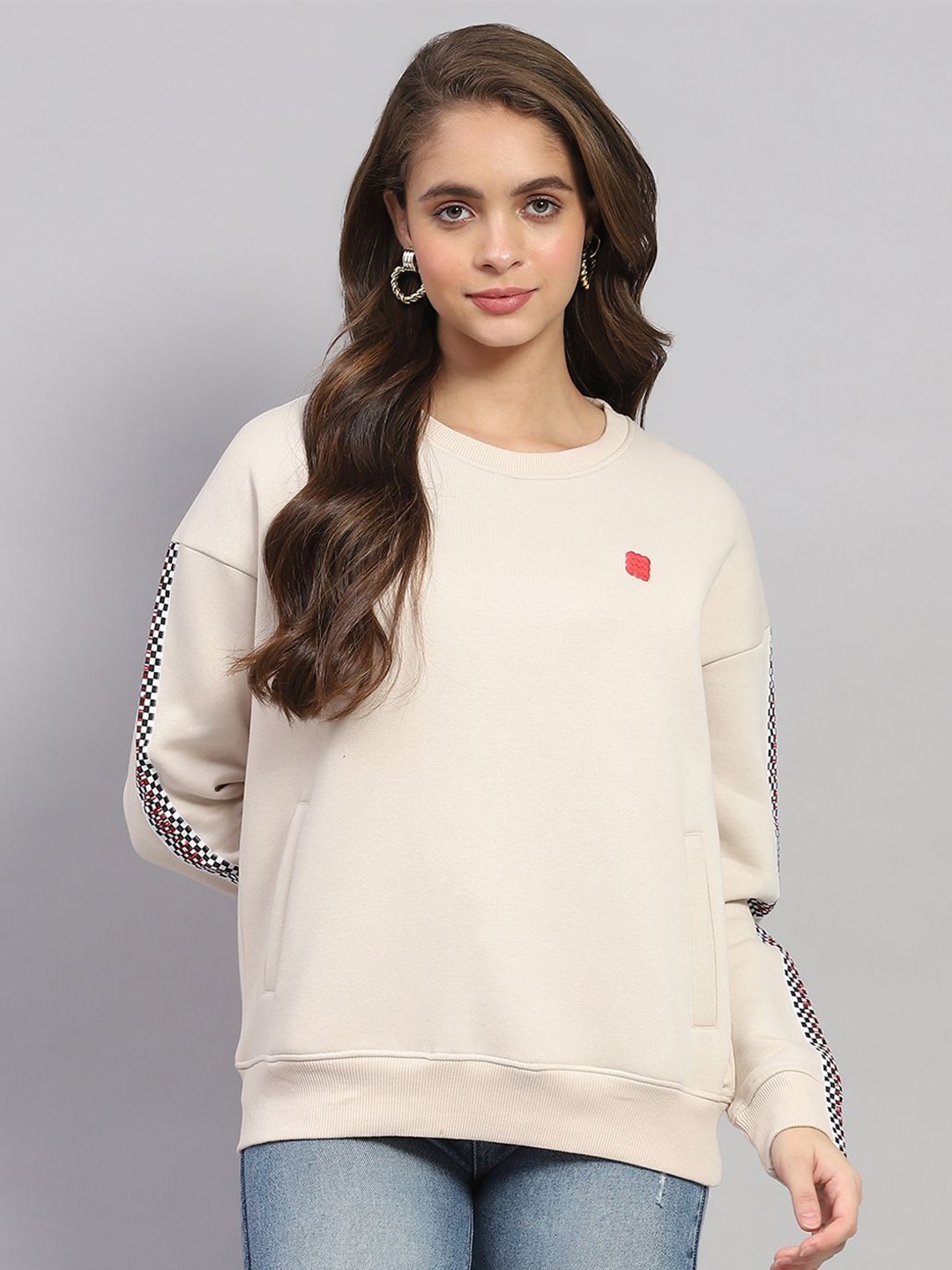 

rock.it Men Solid Round Neck Cotton Pullover Sweatshirt, Beige