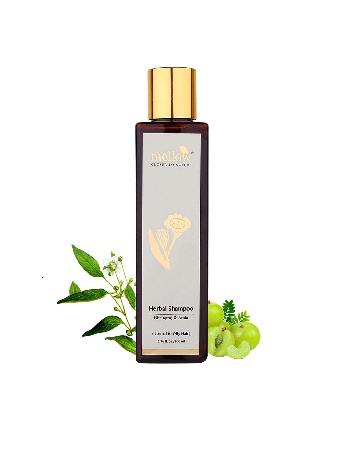 

MELLOW Herbal Bringaraj Ayurvedic Shampoo-200 ml, Brown