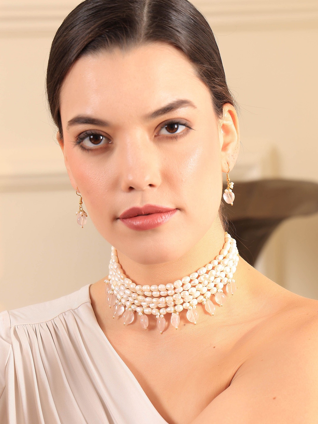 

ROYAL PITARAH Maharani Pearls Beaded Jewellery Set, White
