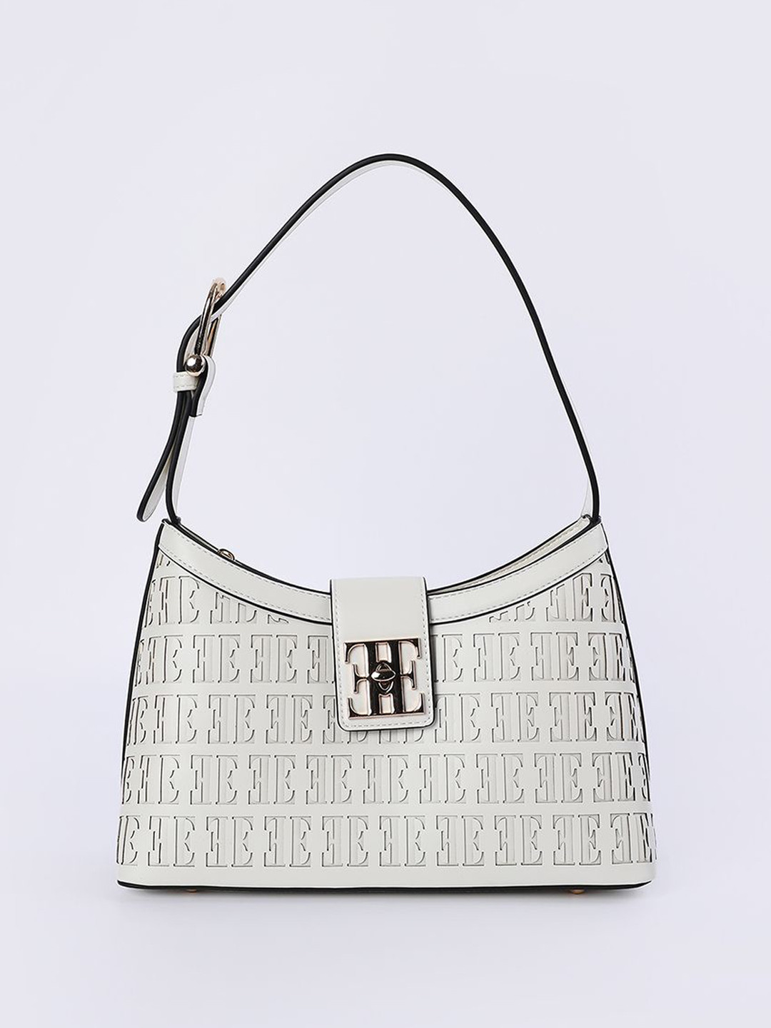 

ELLE PU Women Oversized Shopper Shoulder Bag, Off white