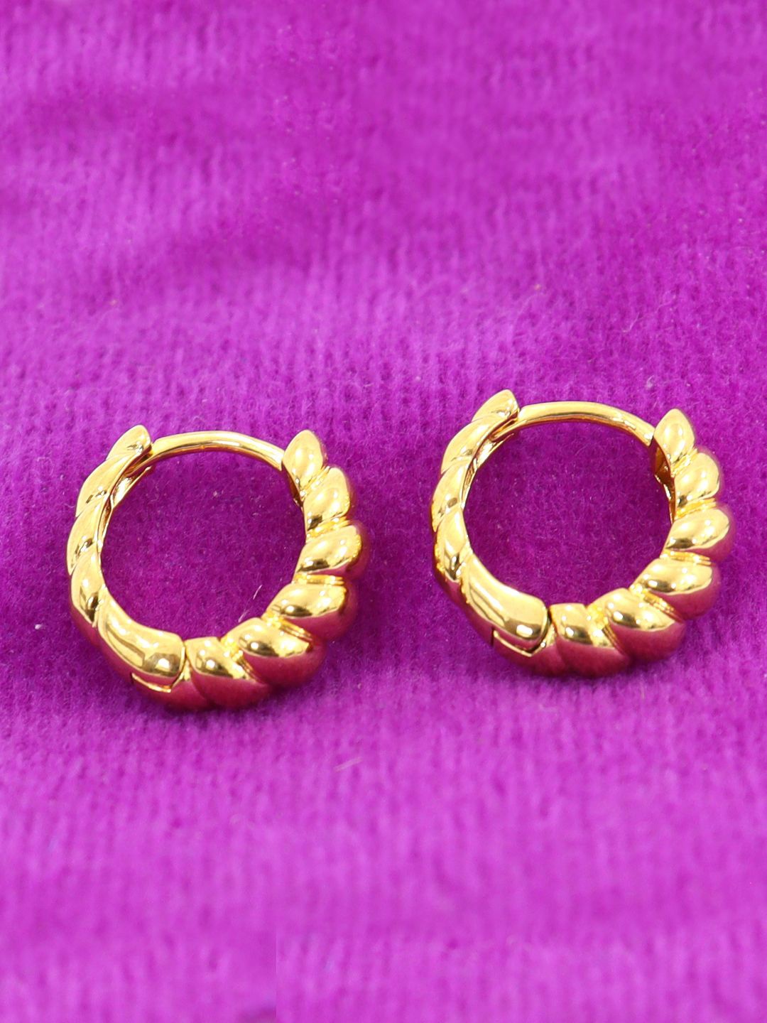 

KRENOZ Gold Plated Stainless Steel Classic Hoop Earrings