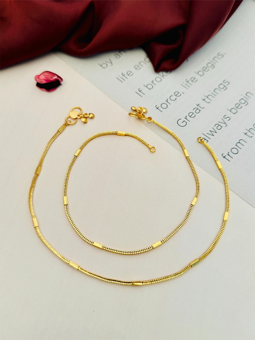 

Anouk Set Of 2 Gold-Plated Anklets