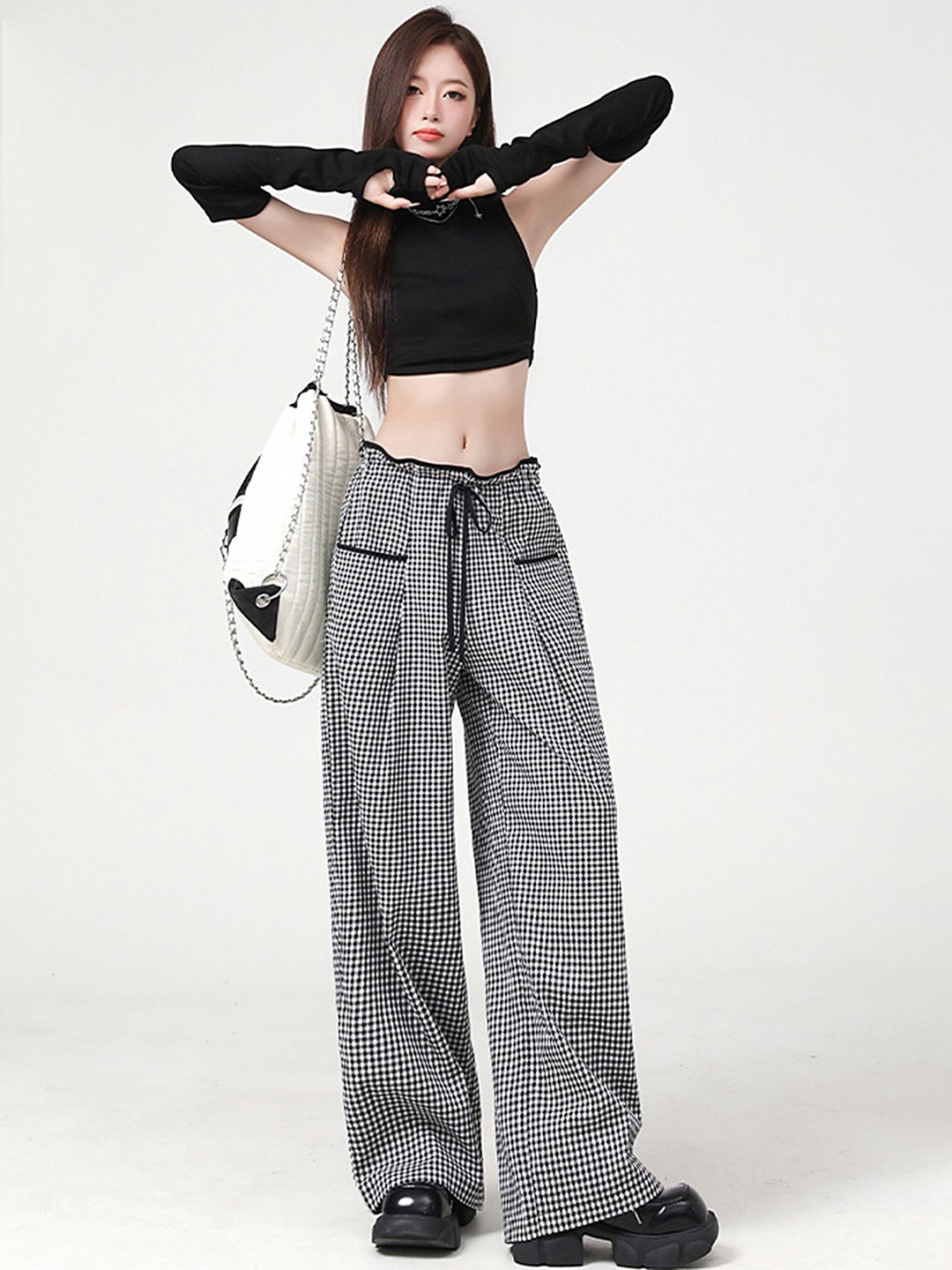 

LULU & SKY Women Striped Straight Fit High-Rise Trousers, Multi