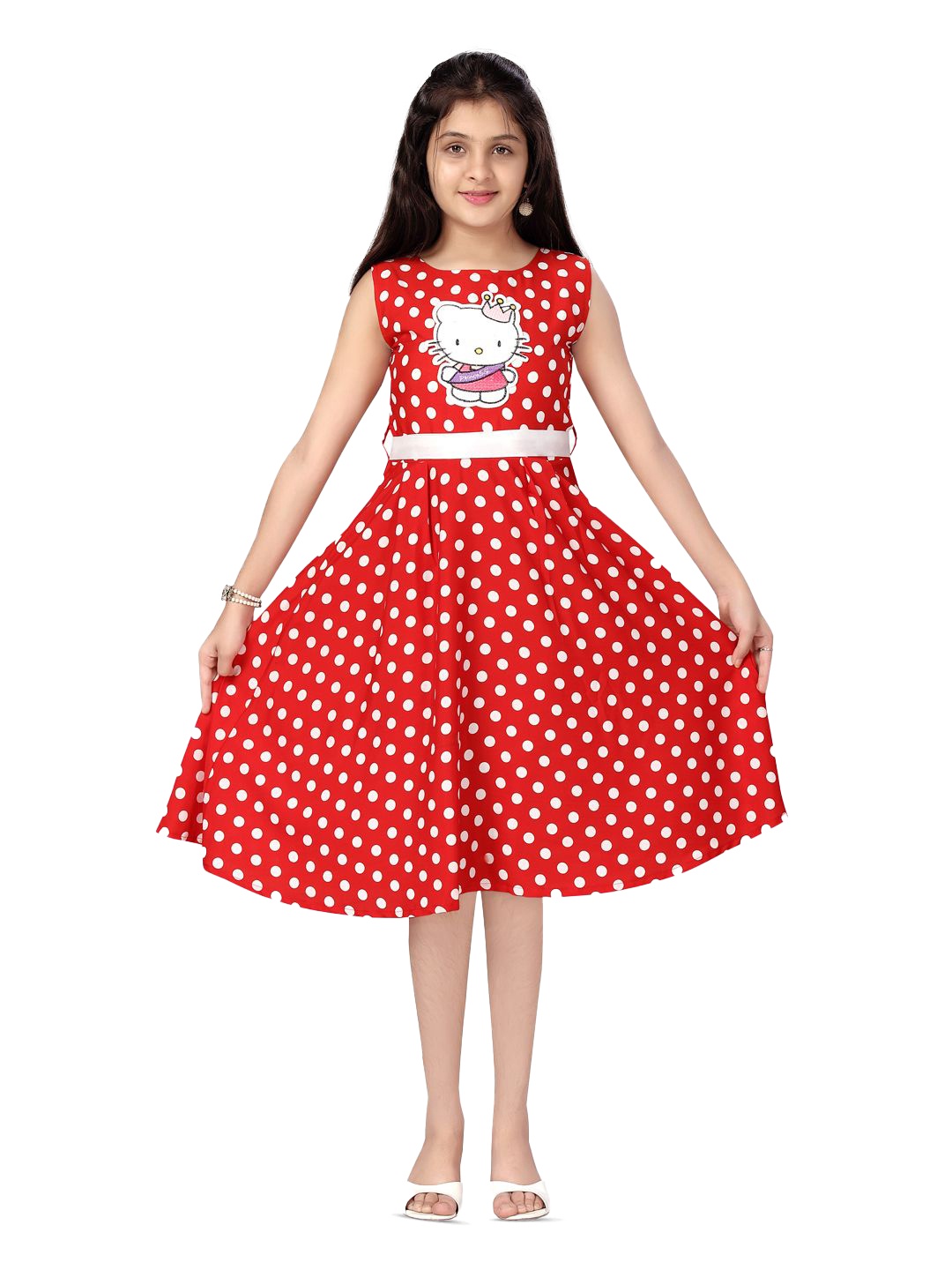 

BAESD Polka Dot Print Fit & Flare Dress, Red