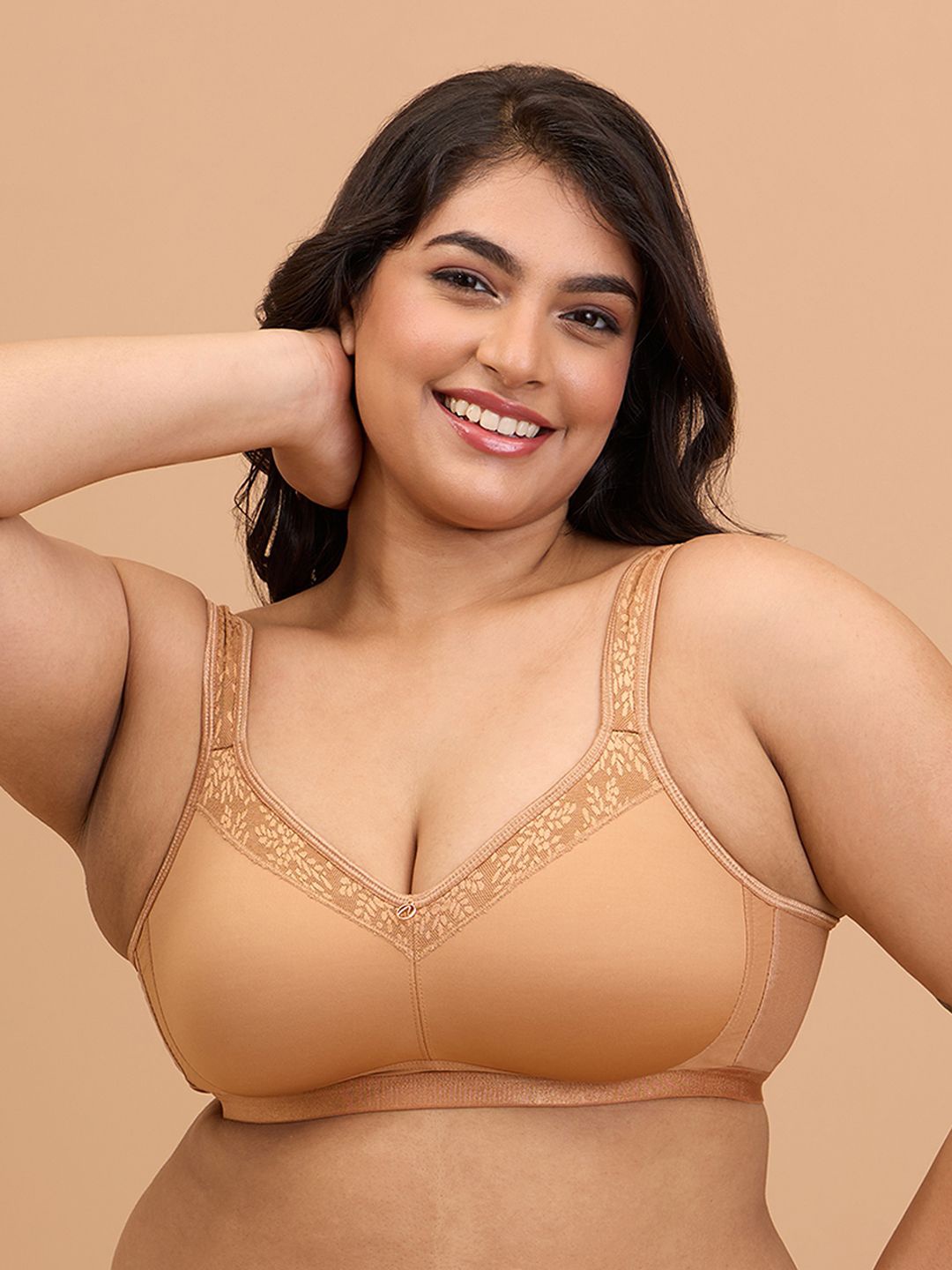 

Nykd Solid Full Coverage Non Padded Bra, Tan