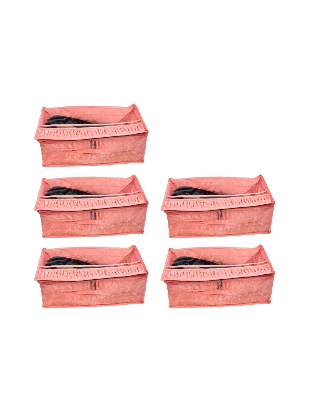 

Ajabh Peach-Coloured 5 Pieces Water Resistant Satin Shoe Cover Bag Organisers