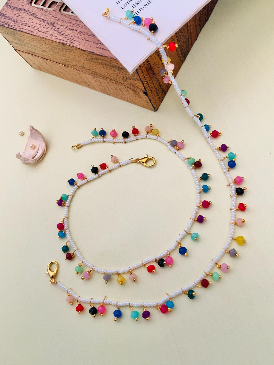 

Anouk Set Of 2 Gold-Plated Beaded Anklets