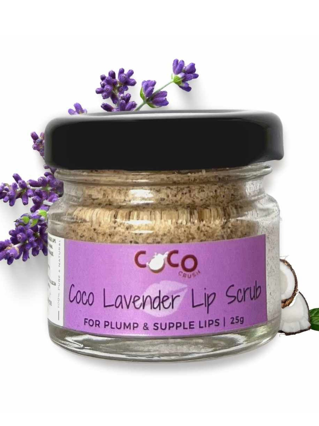 

Coco Crush Lavender Coconut Lips Scrub - 25 g, Transparent