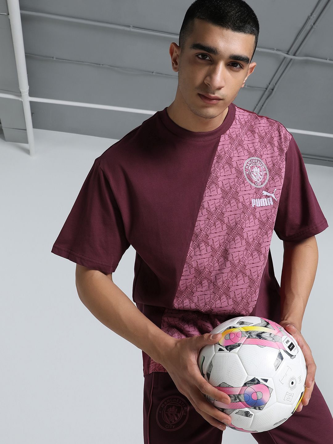 

Puma Men Manchester City ftblCULTURE Relaxed Fit Cotton T-shirt, Burgundy