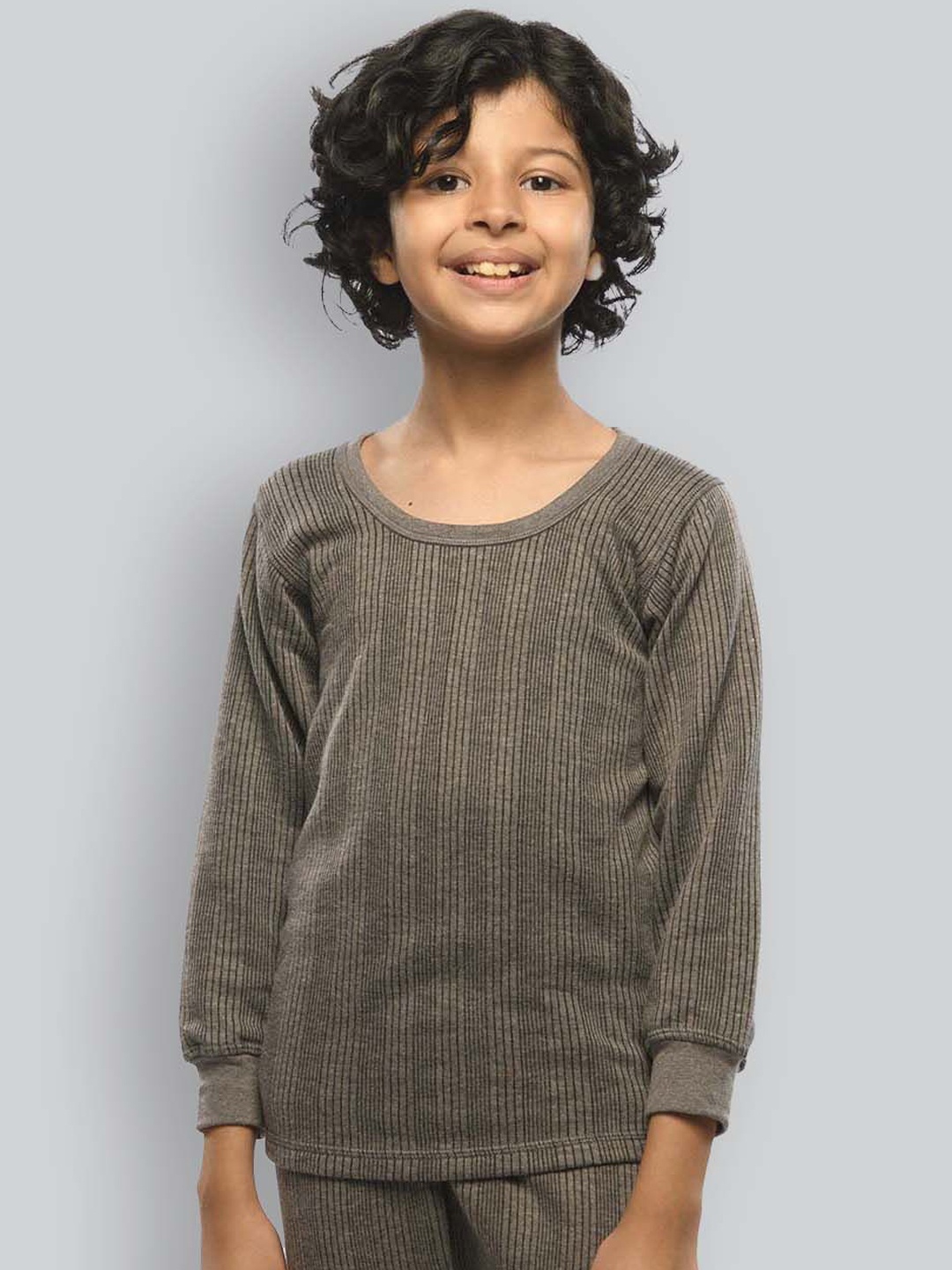 

INFERNO Kids Ribbed Thermal Tops, Grey
