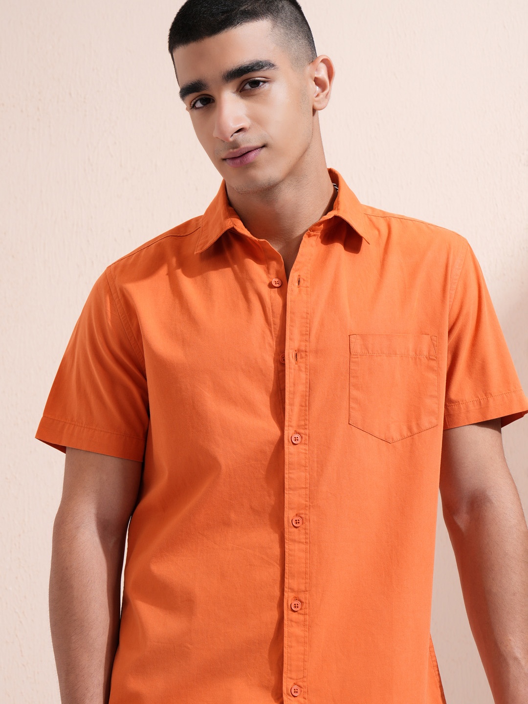 

KETCH Men Slim Fit Casual Shirt, Orange