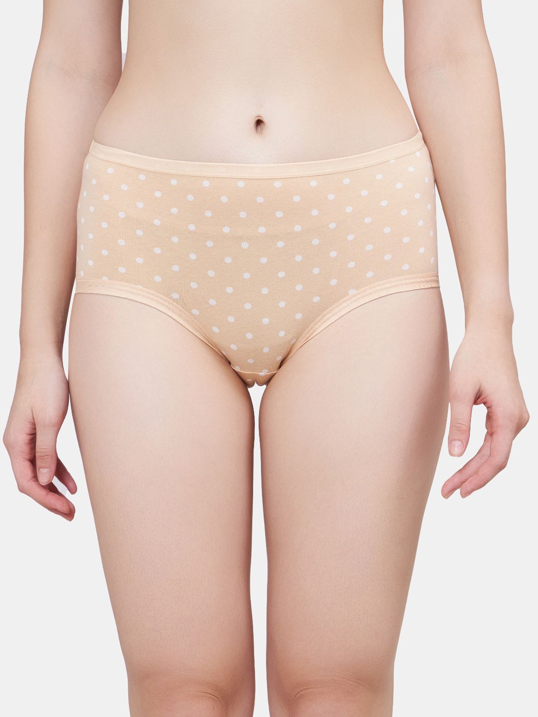 

PLUMBURY Women Printed Hipster Briefs, Beige