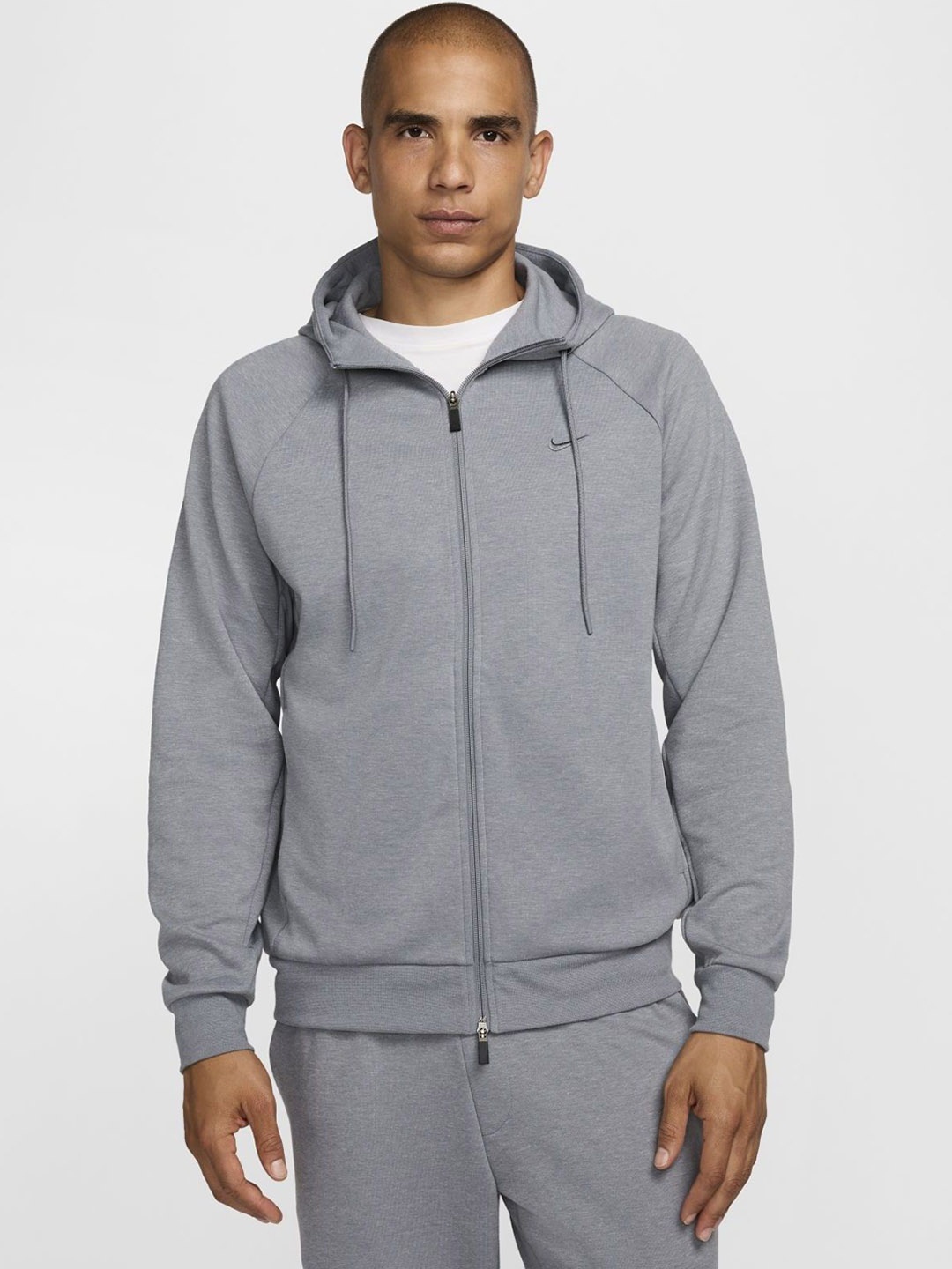 

Nike Men Cotton Primary Dri-FIT UV Full-Zip Versatile Hoodie Jacket, Grey