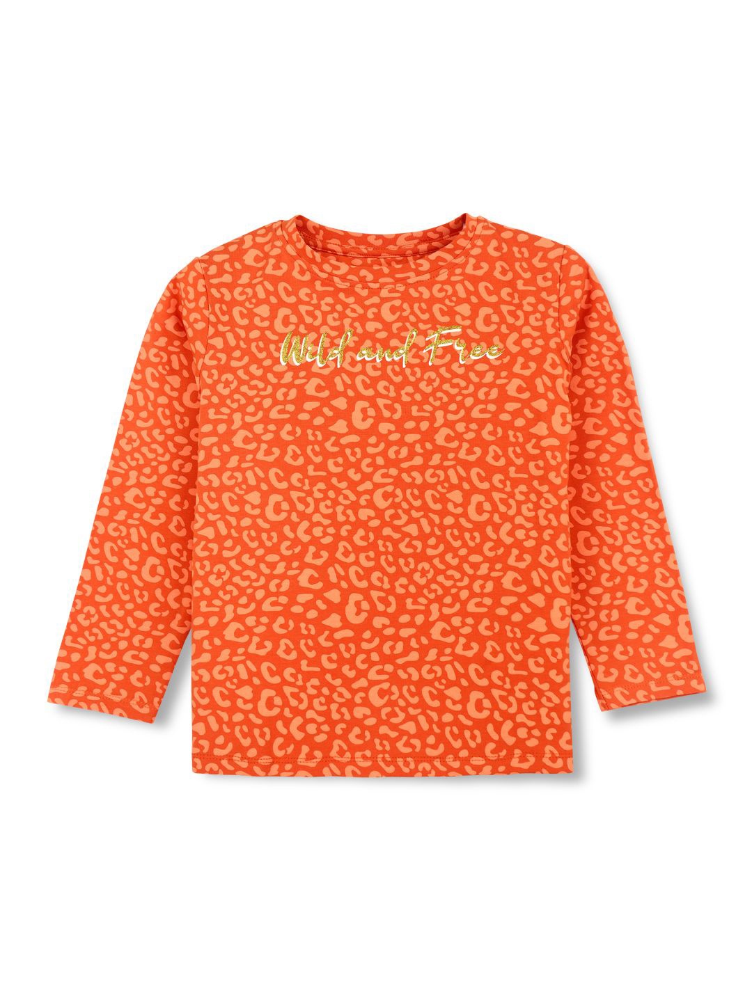 

Gini and Jony Girls Animal Printed Round Neck Cotton T-Shirt, Orange